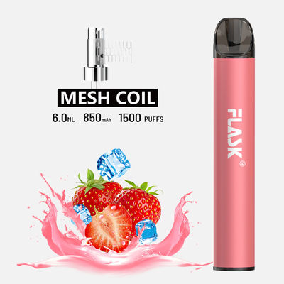 F900 P6 Smooth Airflow ปากกา Vape แบบใช้แล้วทิ้ง 1500puffs ม้วนตาข่าย