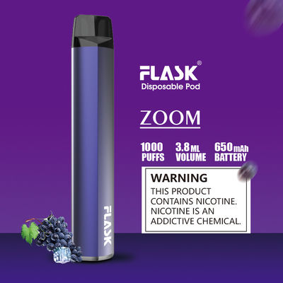 Slim Battery 1000puffs Disposable Pod Vaporizer ปากกา FDA Approved