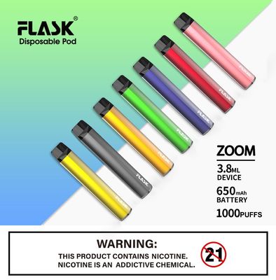 Slim Battery 1000puffs Disposable Pod Vaporizer ปากกา FDA Approved