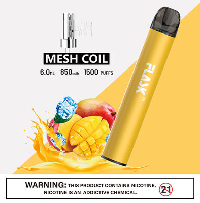 304 สแตนเลส Ecig 1500puffs อุปกรณ์ Smok Salt Nic พร้อมขดลวดตาข่าย