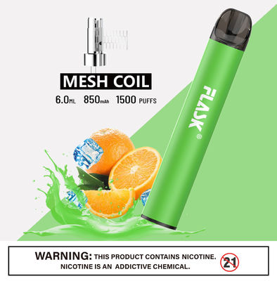 304 สแตนเลส Ecig 1500puffs อุปกรณ์ Smok Salt Nic พร้อมขดลวดตาข่าย