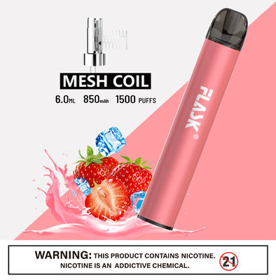 304 สแตนเลส Ecig 1500puffs อุปกรณ์ Smok Salt Nic พร้อมขดลวดตาข่าย