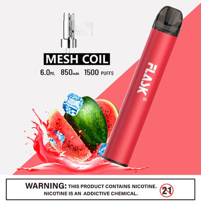 304 สแตนเลส Ecig 1500puffs อุปกรณ์ Smok Salt Nic พร้อมขดลวดตาข่าย