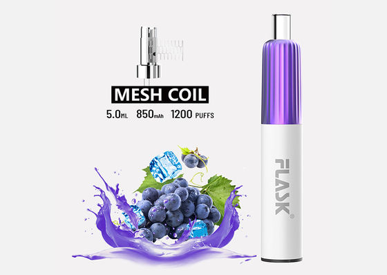 รส 5ml 1200 Puffs ระบบ Vape Pod ที่ใช้แล้วทิ้ง ROHS Approved
