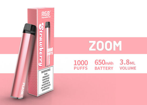 ZOOM Disposal อุปกรณ์ Vapepen มีความเสถียรคุณภาพสูง 1000puffs 650mah 304 Stianless steel