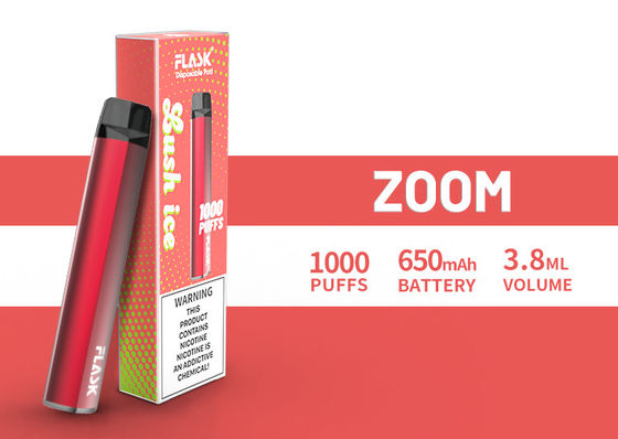 ZOOM Disposol Vapepen การประกันคุณภาพ อุปทานมากมาย 650mah 3.8ml น้ำผลไม้ 1000puffs