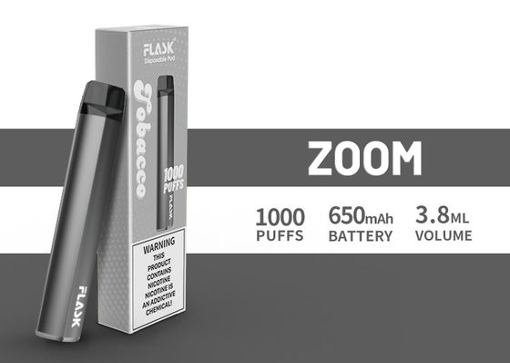 ZOOM Disposol Vapepen การประกันคุณภาพ อุปทานมากมาย 650mah 3.8ml น้ำผลไม้ 1000puffs
