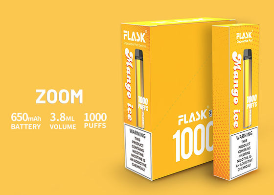 ZOOM Disposal devices Stable performance Vapepen Germany ทำ PC mouthpiece 650mah 3.8ml 1000puffs