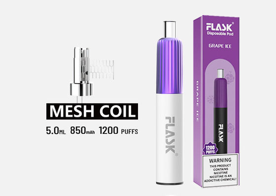 ปากกา Vaporizer รส CE 304SS, 1200 Puffs Disposable Vape Stick