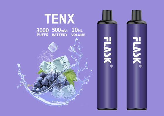 10ml E บุหรี่อิเล็กทรอนิกส์เหลว 3000 พัฟแบบพกพา Pod Vape
