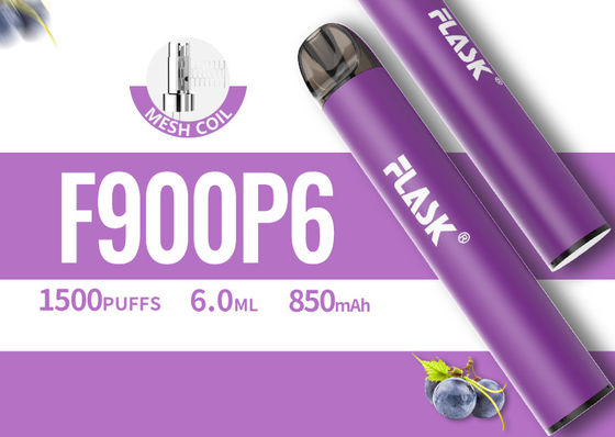 อุปกรณ์ Vape Pod แบบใช้แล้วทิ้ง 6.0ml, 1500puffs Disposable Vape Pen