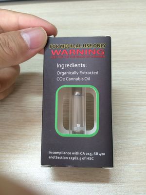 เดลต้า 8 THC ตลับกล่องบรรจุน้ำมัน Vape กล่องกระดาษแข็งพับได้