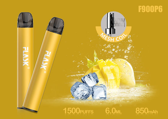Nicosalt 5% 1500puffs 6.0ml ตลับน้ำมันแก้วพร้อมตาข่ายม้วน