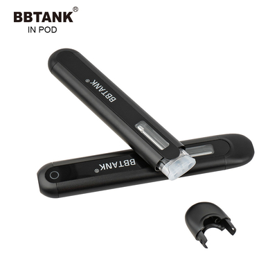 BBTANK IN POD THC กลั่นน้ำมันอุปกรณ์ Vape แบบใช้แล้วทิ้ง 2ml เซรามิค Coil Vape Pod 100% กระบวนการควบคุมคุณภาพ