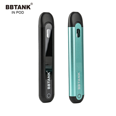 BBTANK IN POD THC กลั่นน้ำมันอุปกรณ์ Vape แบบใช้แล้วทิ้ง 2ml เซรามิค Coil Vape Pod 100% กระบวนการควบคุมคุณภาพ