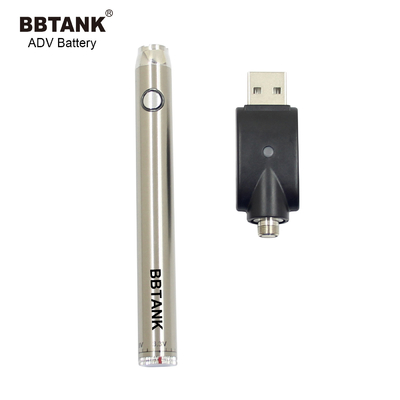 ปุ่มแบตเตอรี่ 510 E cig อุ่นแรงดันไฟฟ้าที่ปรับได้แบบชาร์จไฟได้ BBTANK ADV 510 แบตเตอรี่