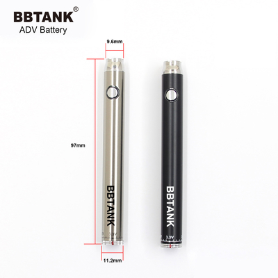 ปุ่มแบตเตอรี่ 510 E cig อุ่นแรงดันไฟฟ้าที่ปรับได้แบบชาร์จไฟได้ BBTANK ADV 510 แบตเตอรี่