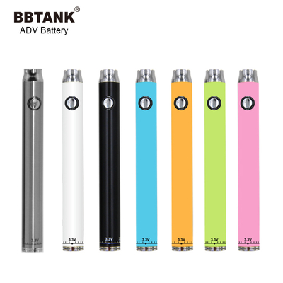 ปุ่มแบตเตอรี่ 510 E cig อุ่นแรงดันไฟฟ้าที่ปรับได้แบบชาร์จไฟได้ BBTANK ADV 510 แบตเตอรี่