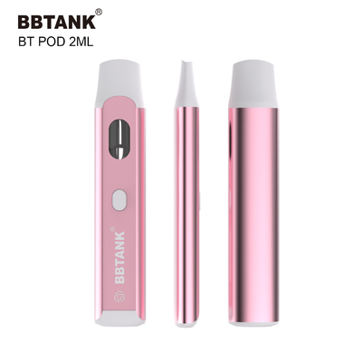 BBtank Disposable Vape Pod 2.0ml พร้อมปุ่มสำหรับน้ำมันกัญชาหนา Delta 8 HHC