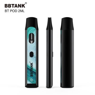 BBtank Disposable Vape Pod 2.0ml พร้อมปุ่มสำหรับน้ำมันกัญชาหนา Delta 8 HHC