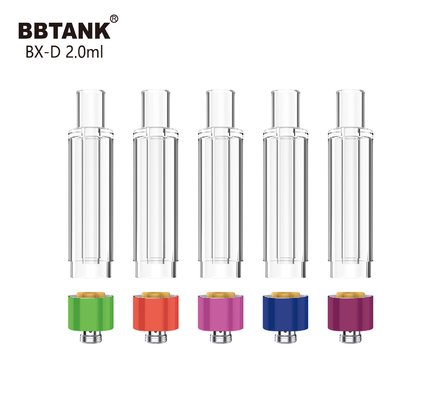 BBtank 2.0ml ตลับแก้วทั้งหมด 510 เครื่องฉีดน้ำแบบเกลียวสำหรับน้ำมันกัญชาแบบหนา