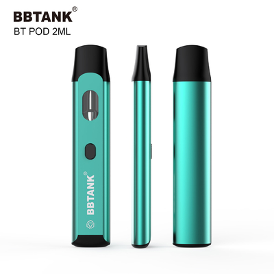 Custom THC อุปกรณ์ Vape แบบใช้แล้วทิ้ง 2ml ปุ่มอุ่นฟังก์ชั่นเซรามิคคอยล์ไม่อุดตัน