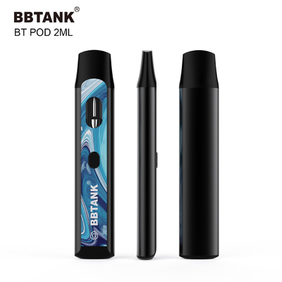 Custom THC อุปกรณ์ Vape แบบใช้แล้วทิ้ง 2ml ปุ่มอุ่นฟังก์ชั่นเซรามิคคอยล์ไม่อุดตัน
