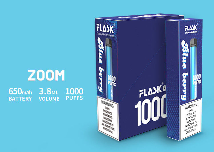 ZOOM Disposal Vapepen ผลิตภัณฑ์คุณภาพสูง 650Mah 3.8ml E-juice 0%2%5%Nicsalt 1000puffs