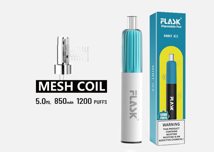 3.7V 5ml Disposable Pod Vaporizer E Cig Starter Kits พร้อมขดลวดตาข่าย