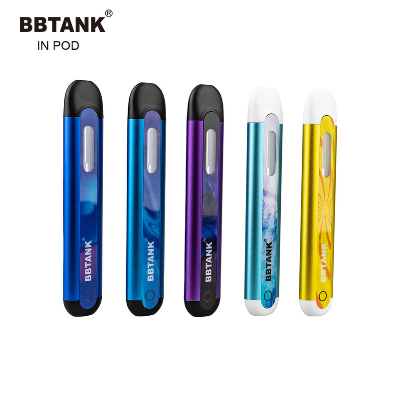 BBTANK 2 ml หนาปากกาน้ำมันทิ้ง lil vape pod อุปกรณ์ชาร์จใน POD โลโก้ที่กำหนดเอง Delta 8 oil pod Vape ปากกา CBD